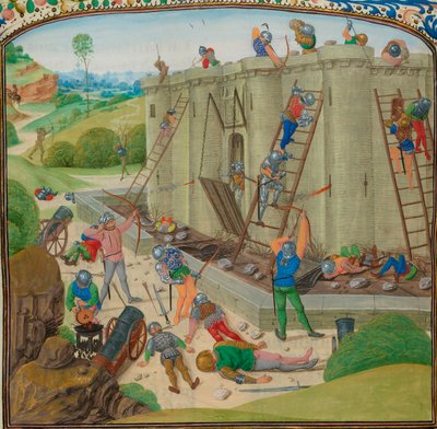The oldest known representations of the castle illustrate the siege of Brest by the Duke of Lancaster in 1386 by Master of Anthony of Burgundy